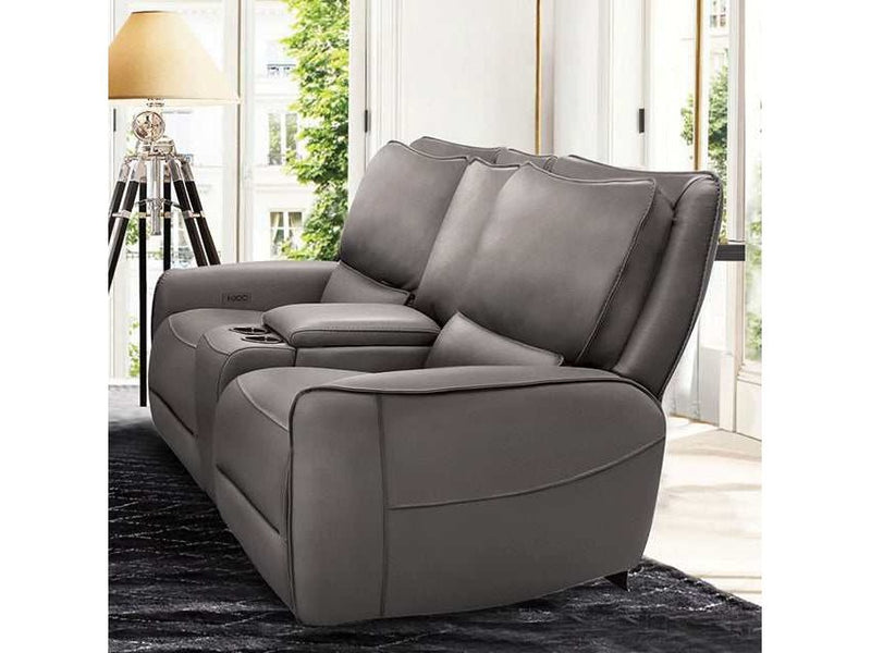 Phineas Gray Power Loveseat - Ornate Home