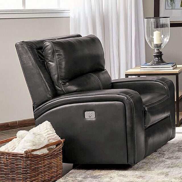 Soterios Charcoal Power Recliner - Ornate Home