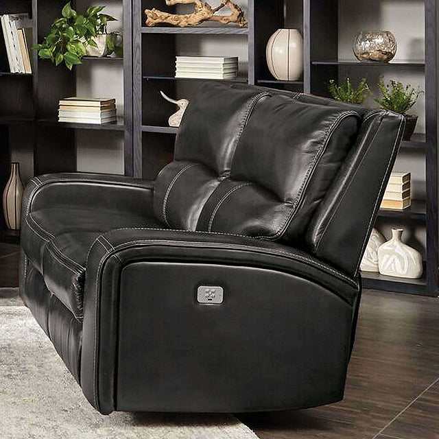 Soterios Charcoal Power Loveseat - Ornate Home