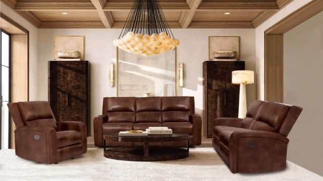 Soterios Medium Brown Power Reclining Sofa - Ornate Home