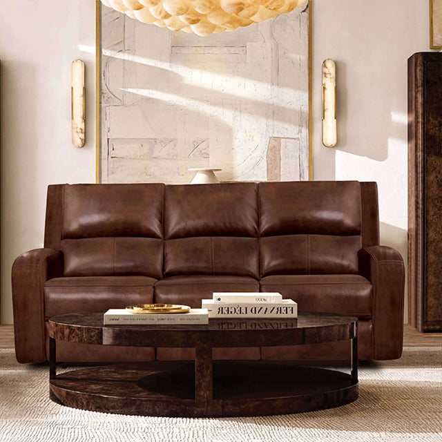 Soterios Medium Brown Power Reclining Sofa - Ornate Home