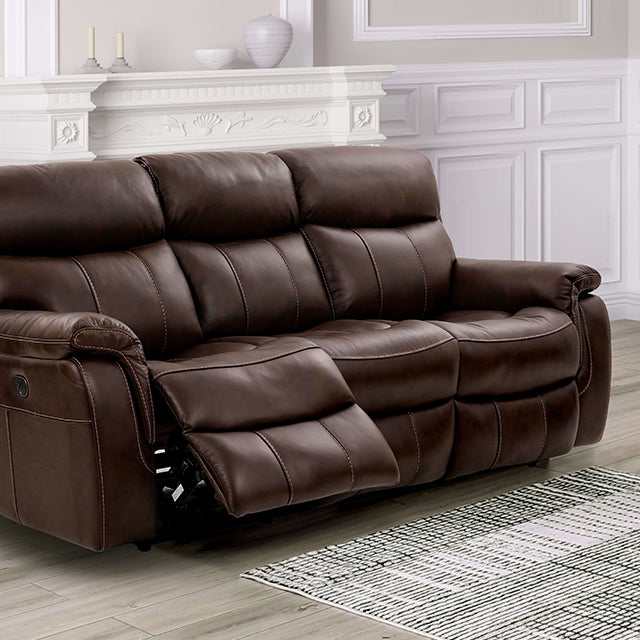 Antenor Brown Power Reclining Sofa - Ornate Home