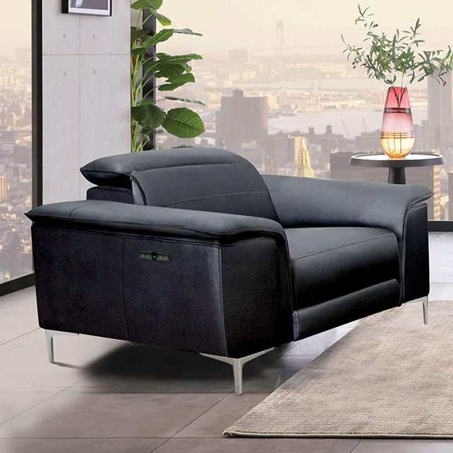 Ascona Black Power Recliner - Ornate Home