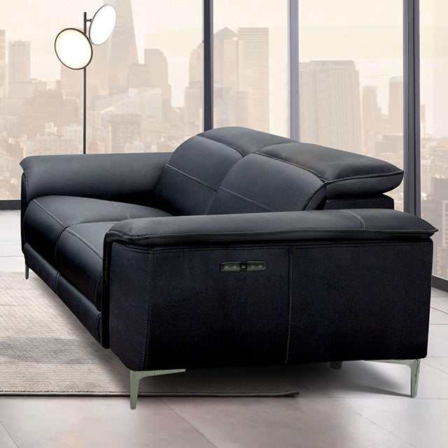 Ascona Black Power Loveseat - Ornate Home