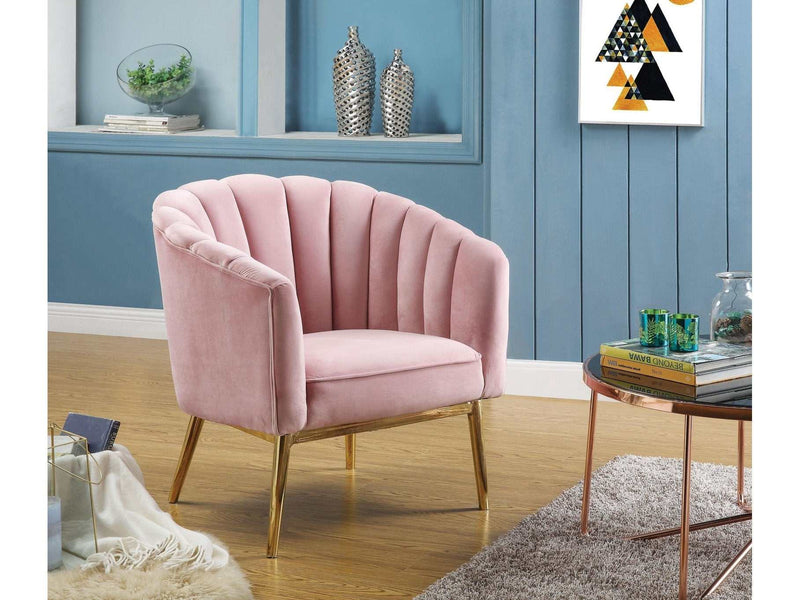 Colla Blush Pink Velvet & Gold Accent Chair - Ornate Home