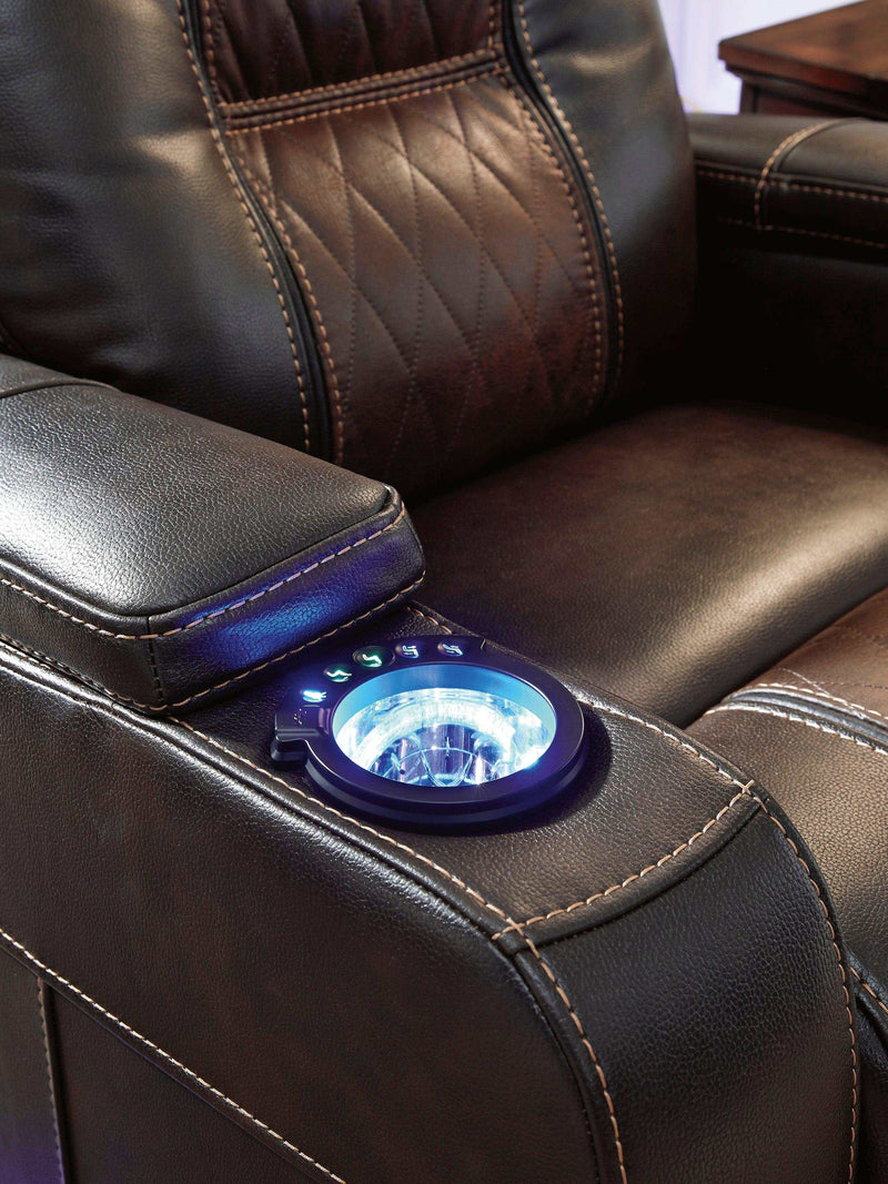 Composer Brown Power Recliner w/ Blue LED - Ornate Home