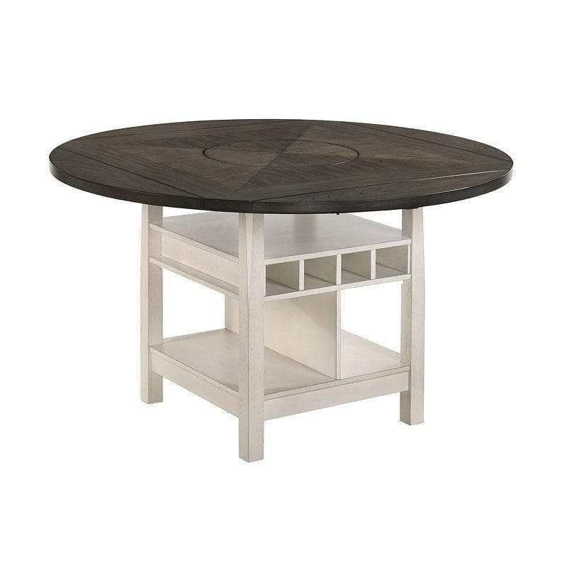 Conner Chalk & Gray Counter Height Table w/ Lazy Susan - Ornate Home