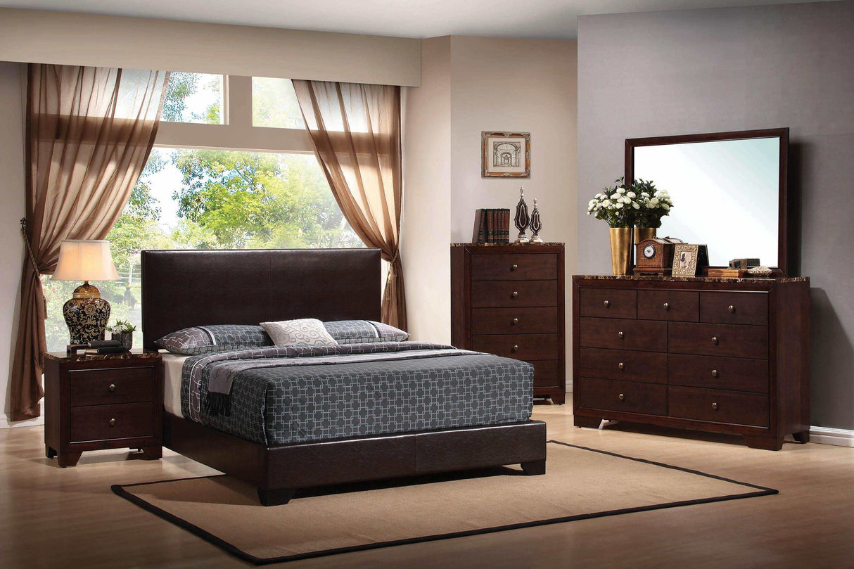 Conner Dark Brown Queen Panel Bed - Ornate Home