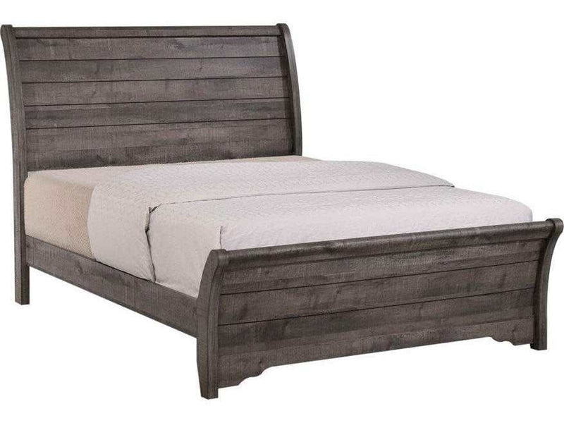 Coralee Gray King Sleigh Bed - Ornate Home