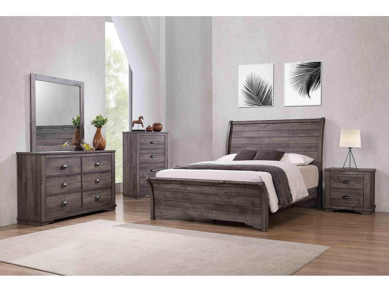 Coralee Gray Sleigh Bedroom Set - Ornate Home
