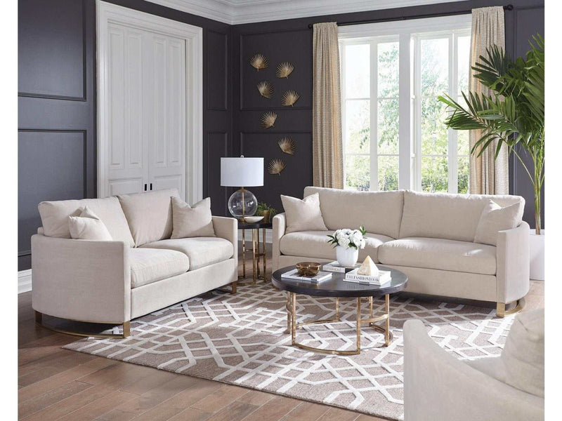 Corliss Beige 2pc Stationary Living Room Set - Ornate Home