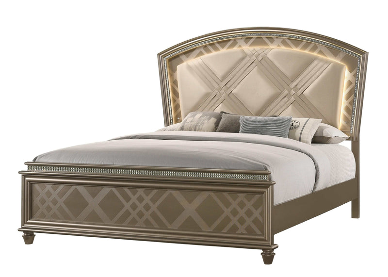 Cristal Gold LED Panel Bedroom Set - Ornate Home