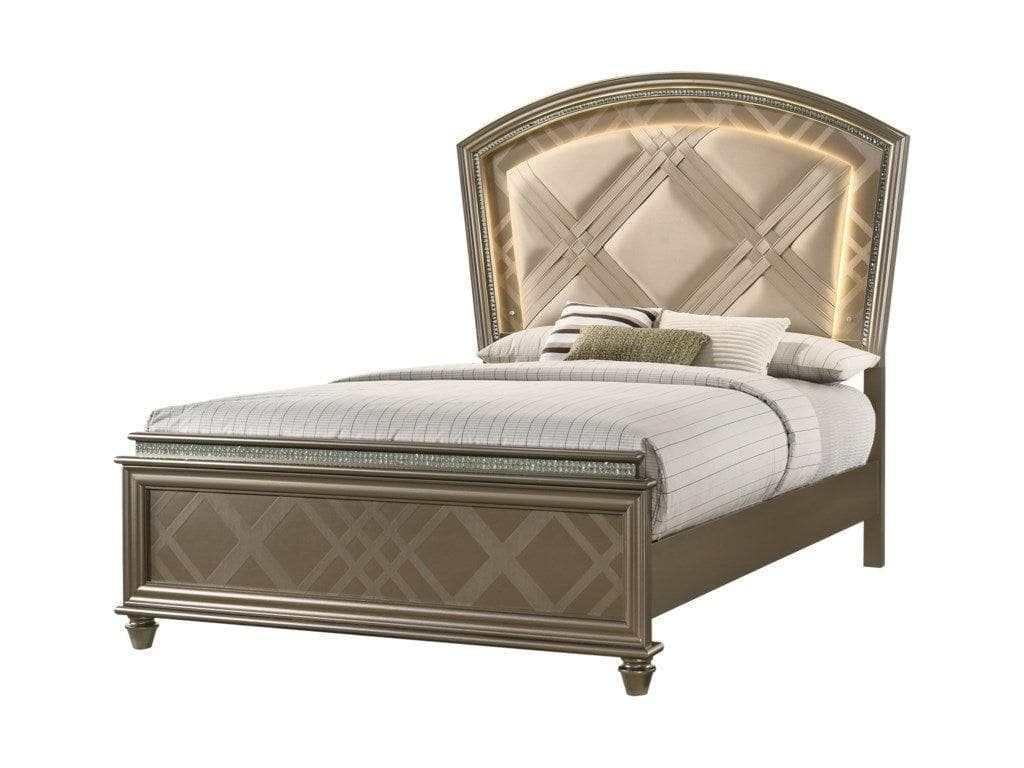 Cristal Gold LED Panel Bedroom Set - Ornate Home