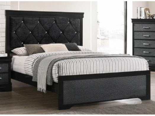 Amalia Black King Panel Bed - Ornate Home