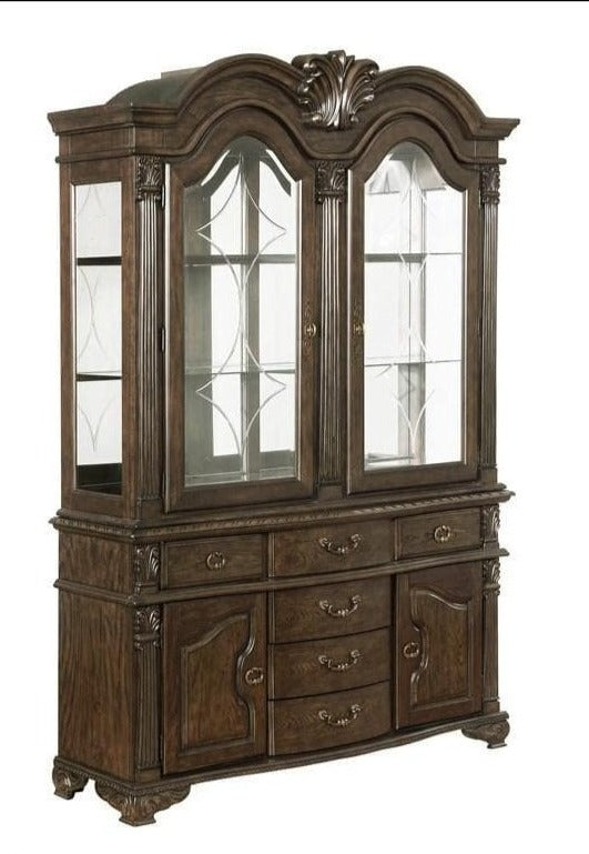 Crown Mark Neo Renaissance Buffet with Hutch in Brown 2420-H/B - Ornate Home