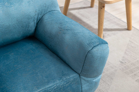 King Kid's Blue Velvet Bean Bag Chair - Ornate Home