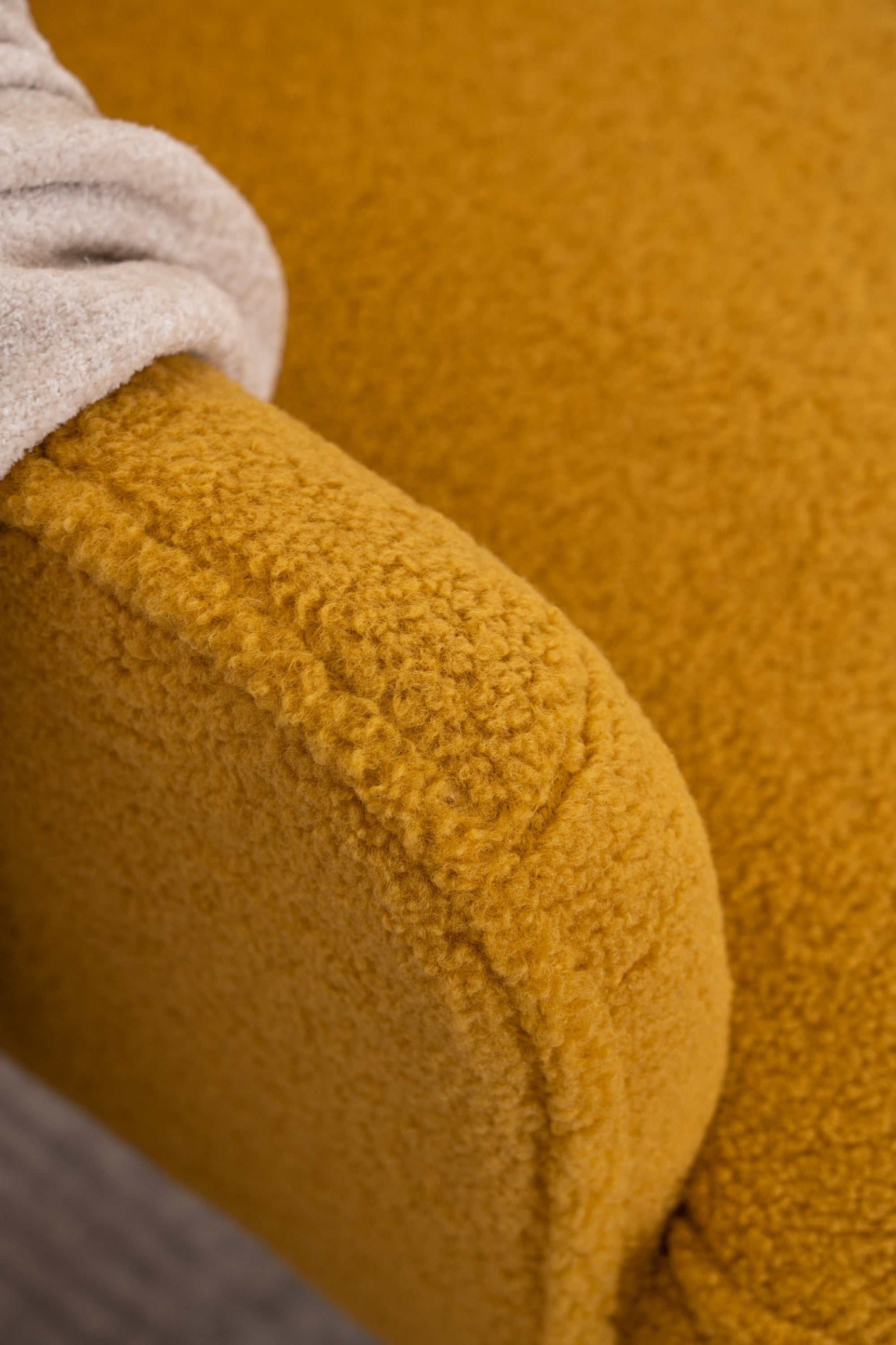 Volta Soft Yellow Teddy Accent Chair - Ornate Home