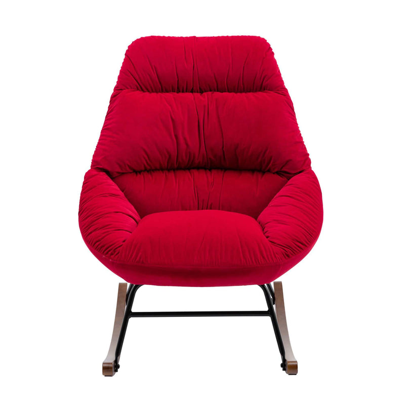 Harmony Plush Velvet Red Rocking Chair