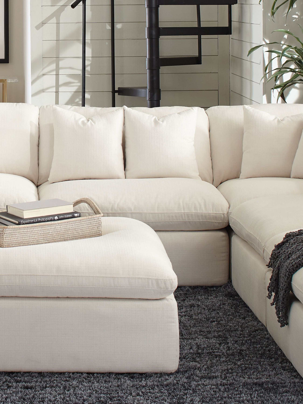 Pluma Ivory Fabric Modular Sectional Pre-Sets - Ornate Home