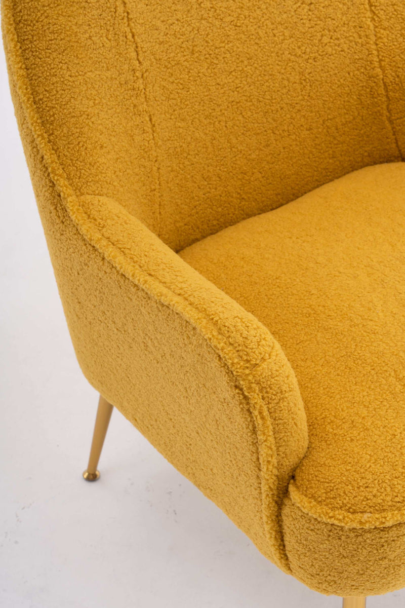 Volta Soft Yellow Teddy  Accent Chair