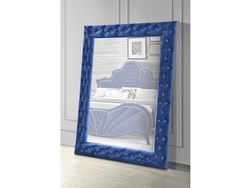 Dante Blue Velvet Floor Mirror - Ornate Home