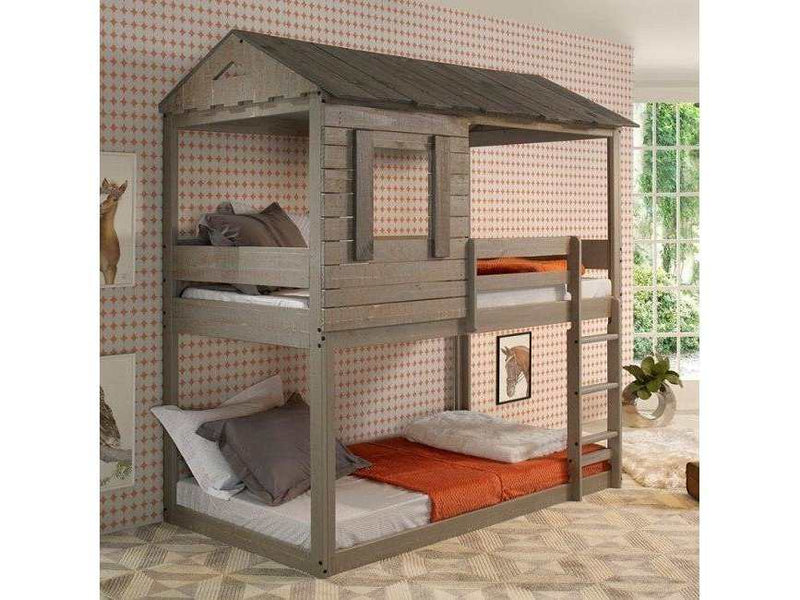 Darlene - Rustic Gray - Twin/Twin Bunk Bed - Ornate Home