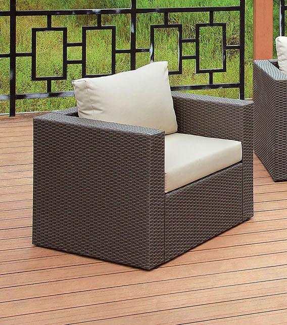 Davina Beige & Brown 6pc Outdoor Sectional Set - Ornate Home