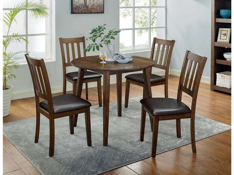 Blackwood Walnut & Dark Brown 5pc Dining Room Set - Ornate Home