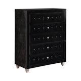 Deanna Black Velvet Chest - Ornate Home