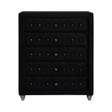 Deanna Black Velvet Chest - Ornate Home