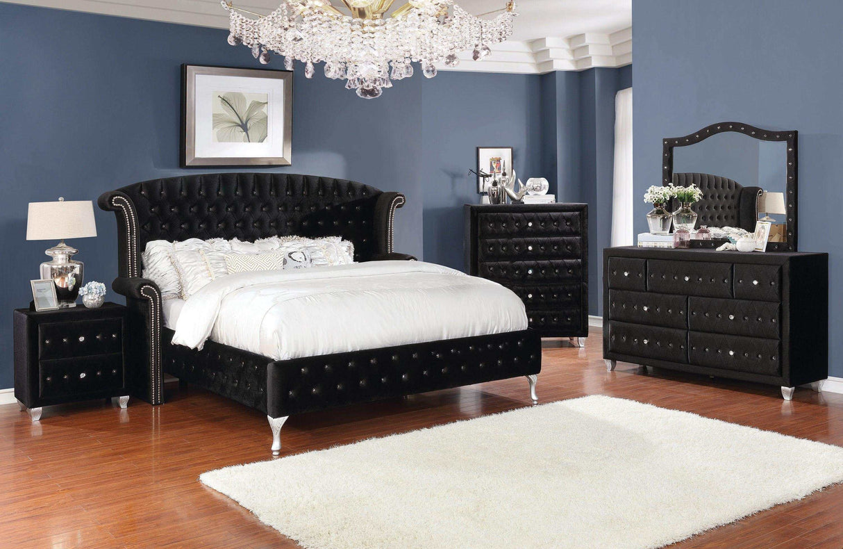 Deanna Black Velvet Dresser - Ornate Home