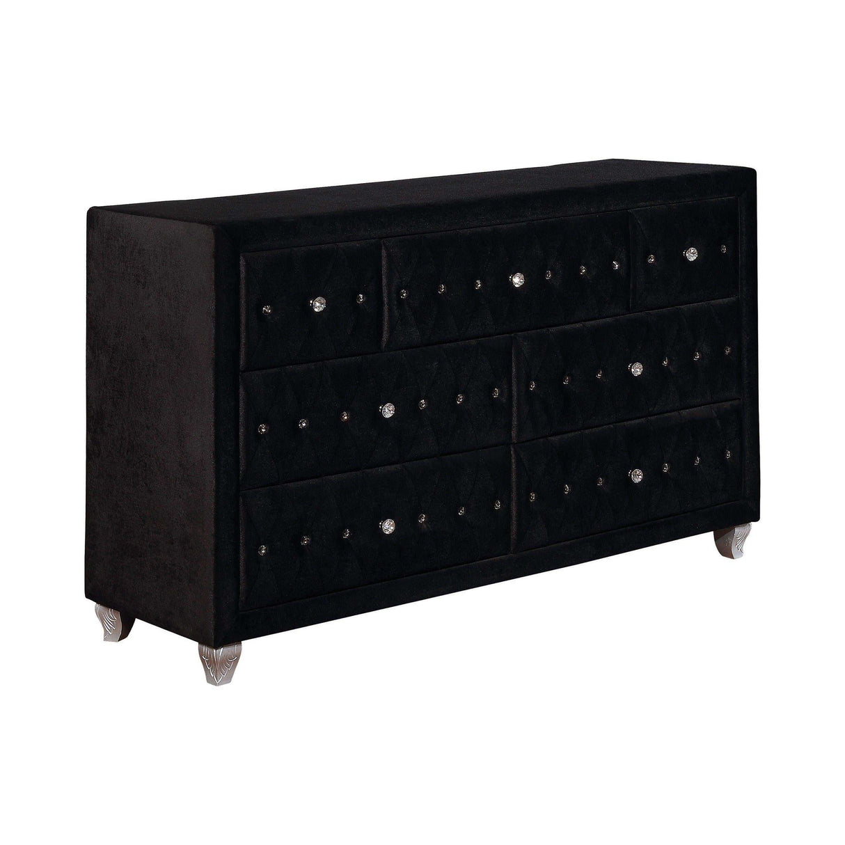 Deanna Black Velvet Dresser - Ornate Home