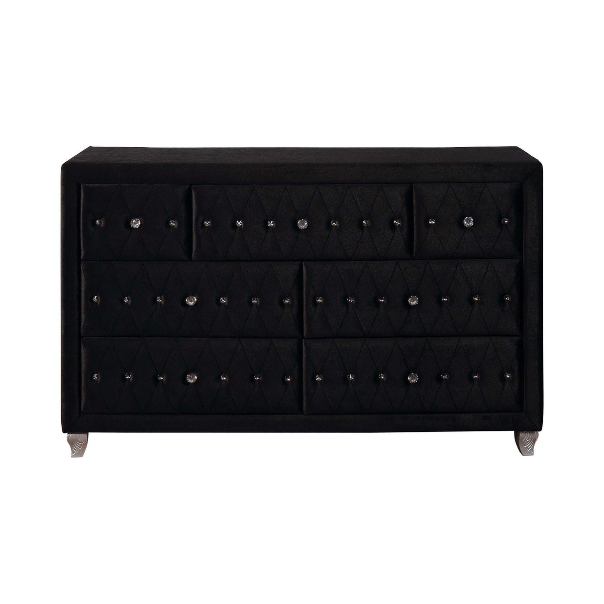 Deanna Black Velvet Dresser - Ornate Home