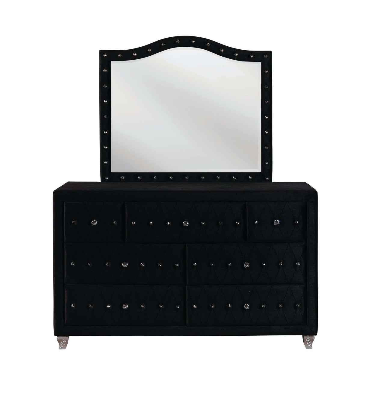 Deanna Black Velvet Dresser - Ornate Home