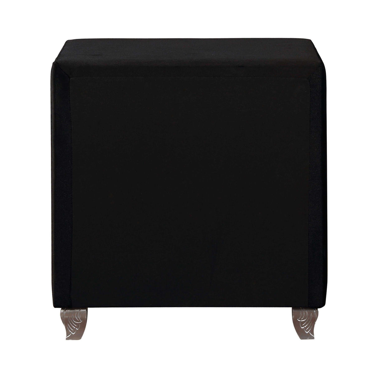 Deanna Black Velvet Nightstand - Ornate Home