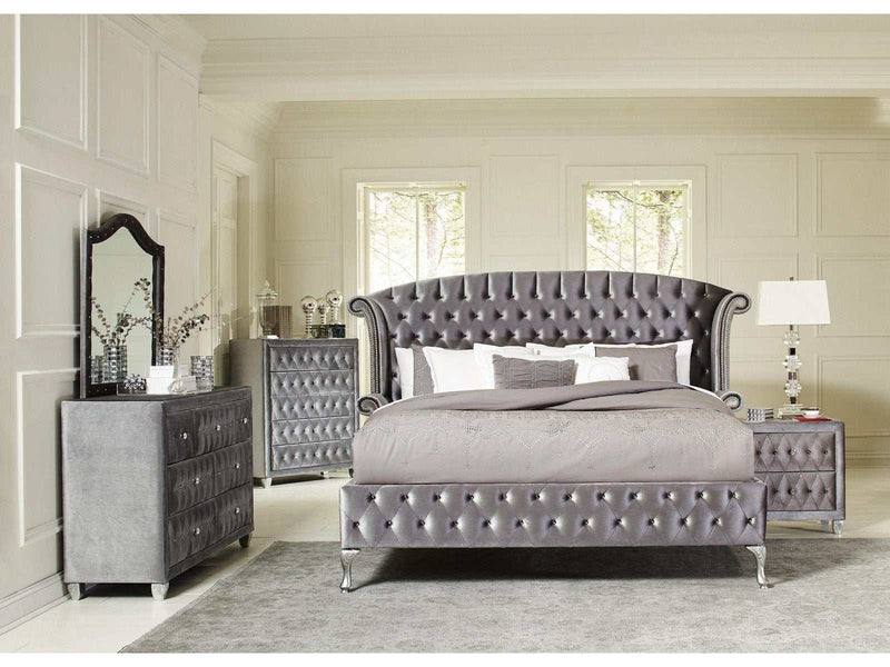 Deanna Gary Velvet 4pc Eastern King Bedroom Set - Ornate Home