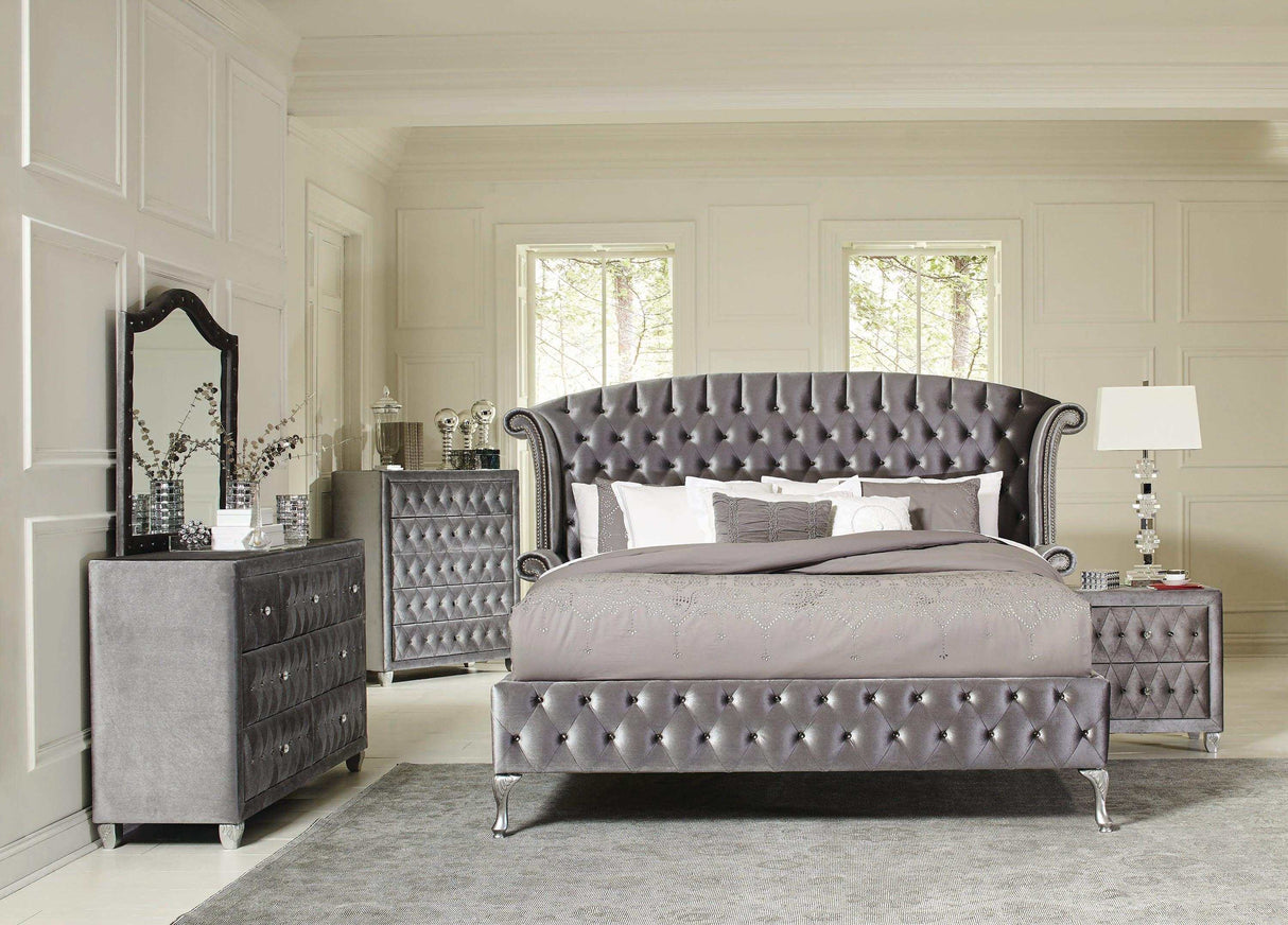 Deanna Gary Velvet Queen Bed - Ornate Home