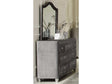 Deanna Grey velvet Mirror - Ornate Home