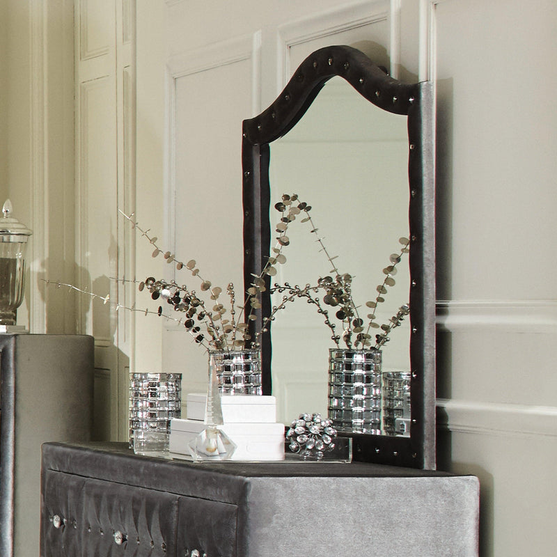 Deanna - Grey velvet - Mirror - Ornate Home