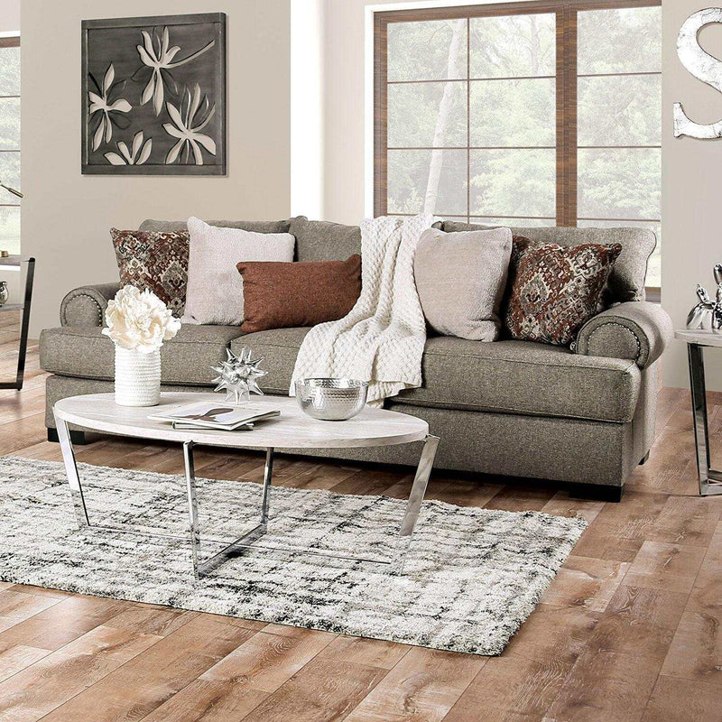 Debora - Gray - Stationary Sofa & Loveseat - 2pc - Ornate Home
