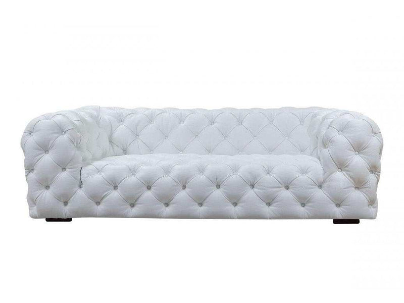 Dexter - White - Full Italian Leather 3 Seater Sofa - Ornate Home