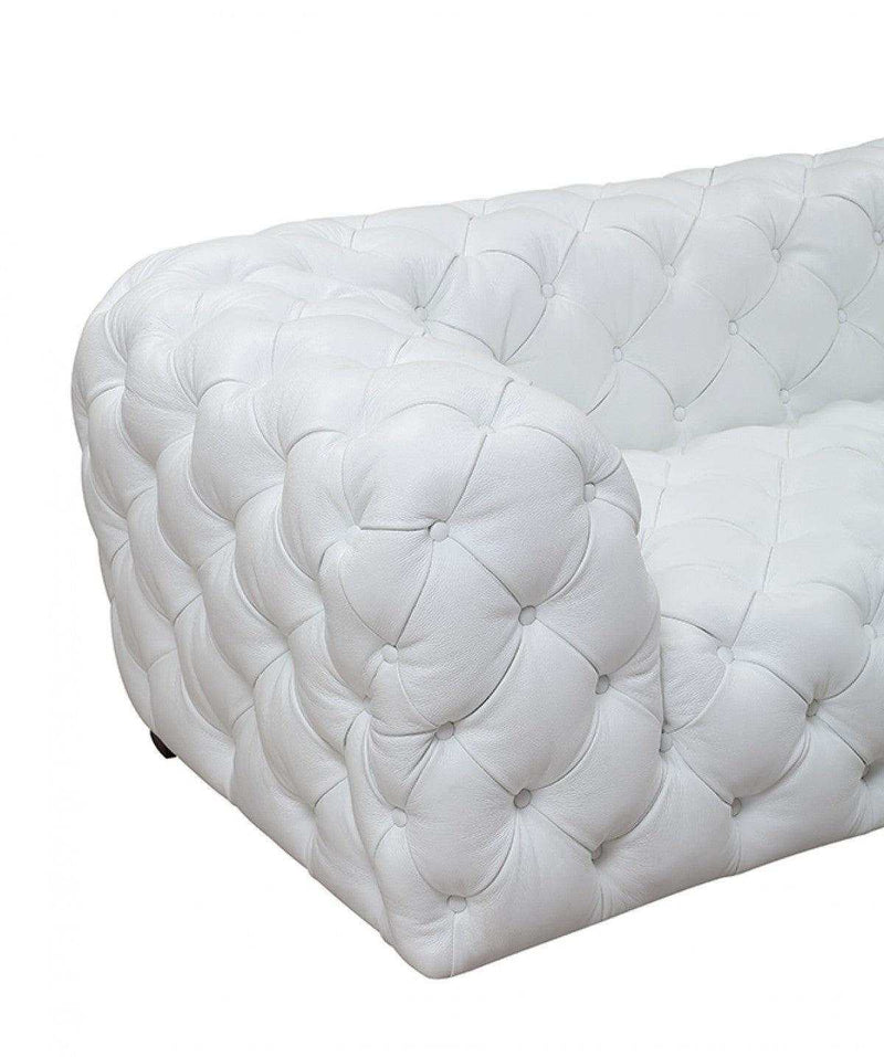 Dexter - White - Full Italian Leather 3 Seater Sofa - Ornate Home