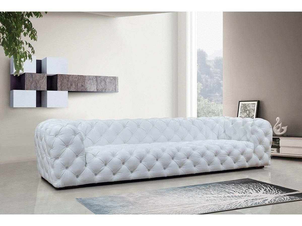 Dexter White Full Italian Leather 4 Seater Sofa - Ornate Home