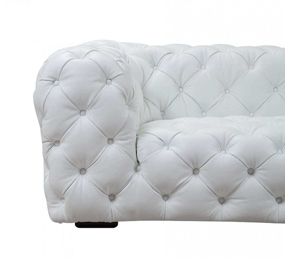 Dexter White Full Italian Leather 4 Seater Sofa - Ornate Home