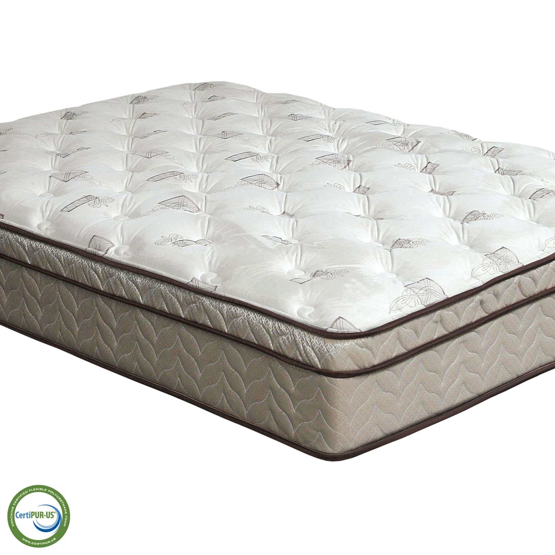 Lilium White/Brown 13" Euro Pillow Top Eastern King Mattress - Ornate Home