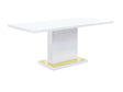 Gaines White High Gloss Dining Table - Ornate Home