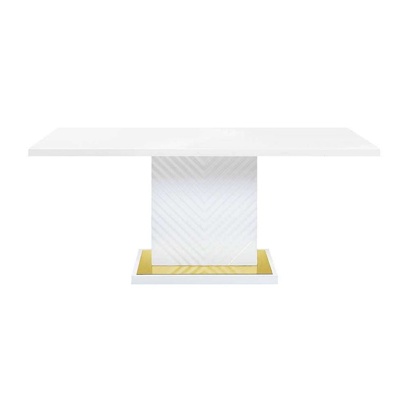 Gaines - White High Gloss  - Dining Table - Ornate Home