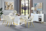 Gaines White High Gloss Dining Table - Ornate Home