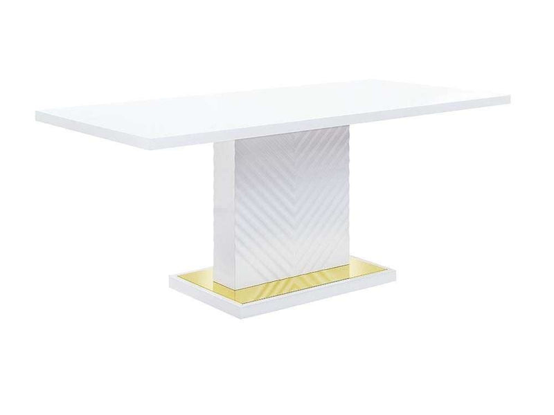 Gaines - White High Gloss  - Dining Table - Ornate Home