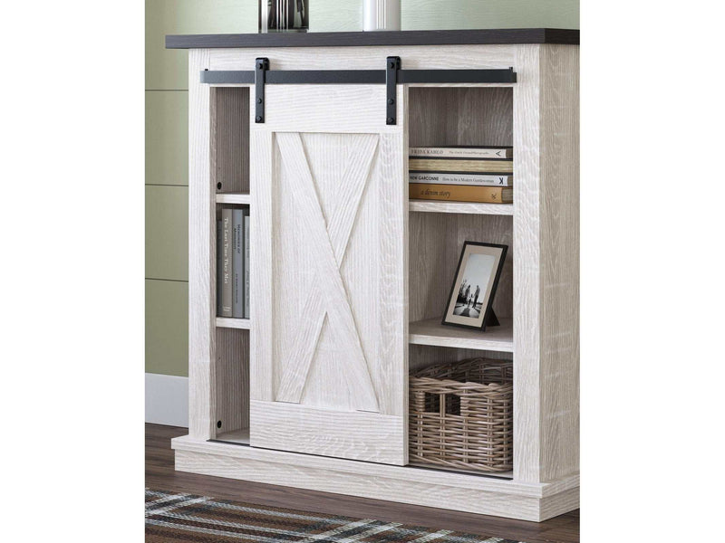 Dorrinson Antique White Accent Cabinet w/ 4 Shelves - Ornate Home